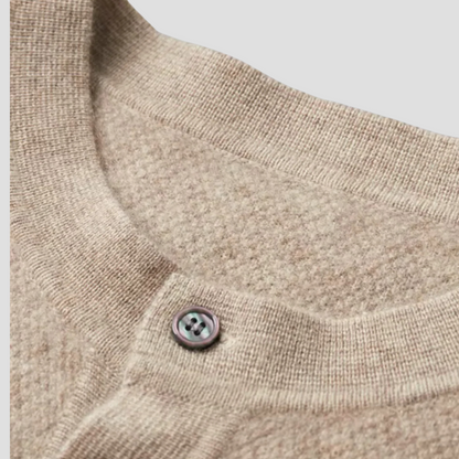 VogeLuxe | Men’s Three-Button Henley Knit Sweater 8