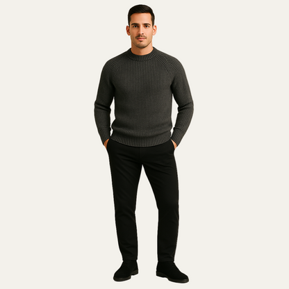 VogeLuxe | Men’s Timeless Ribbed Knit Sweater 4