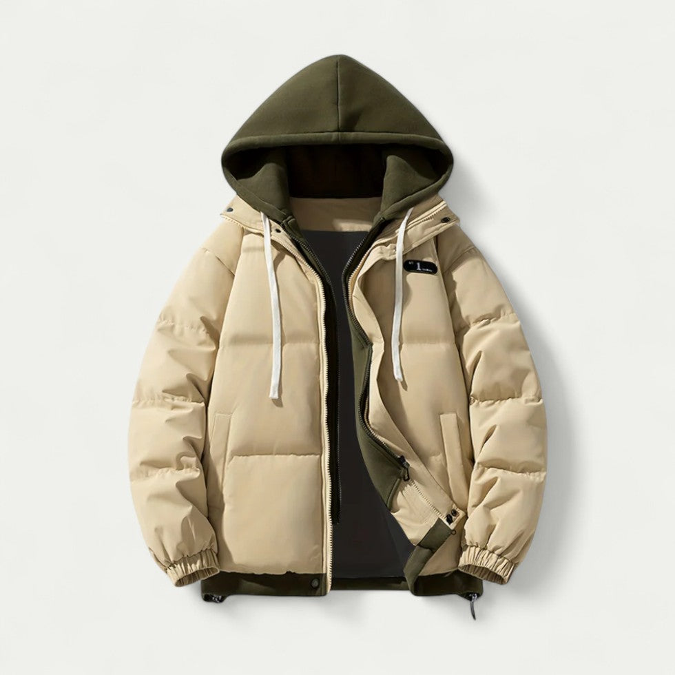 VogeLuxe | Men’s Two-Tone Layered Puffer Jacket 0