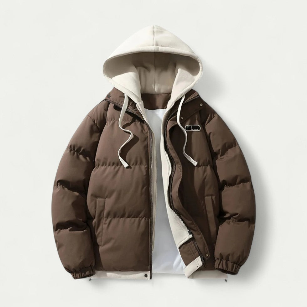 VogeLuxe | Men’s Two-Tone Layered Puffer Jacket 2