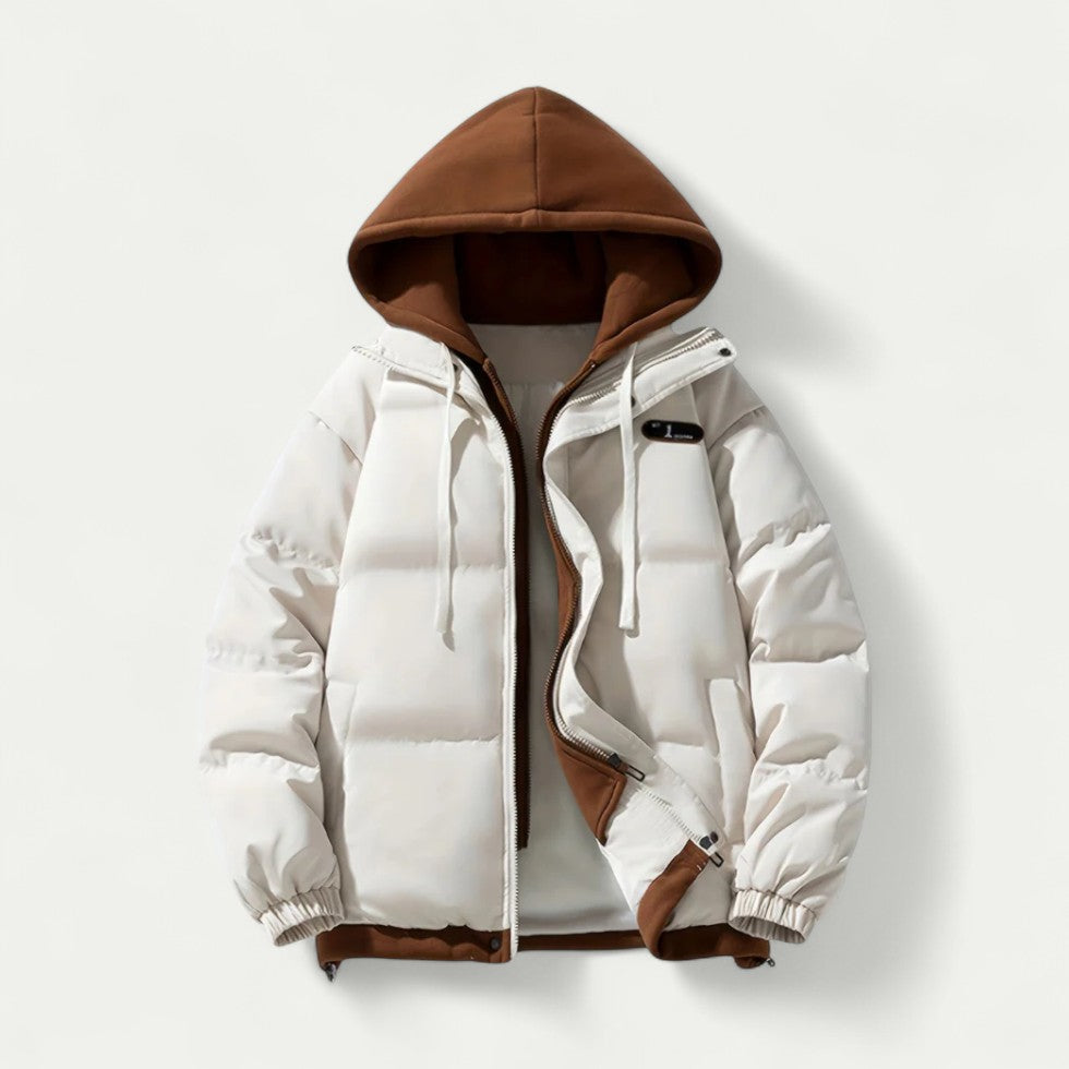 VogeLuxe | Men’s Two-Tone Layered Puffer Jacket 4