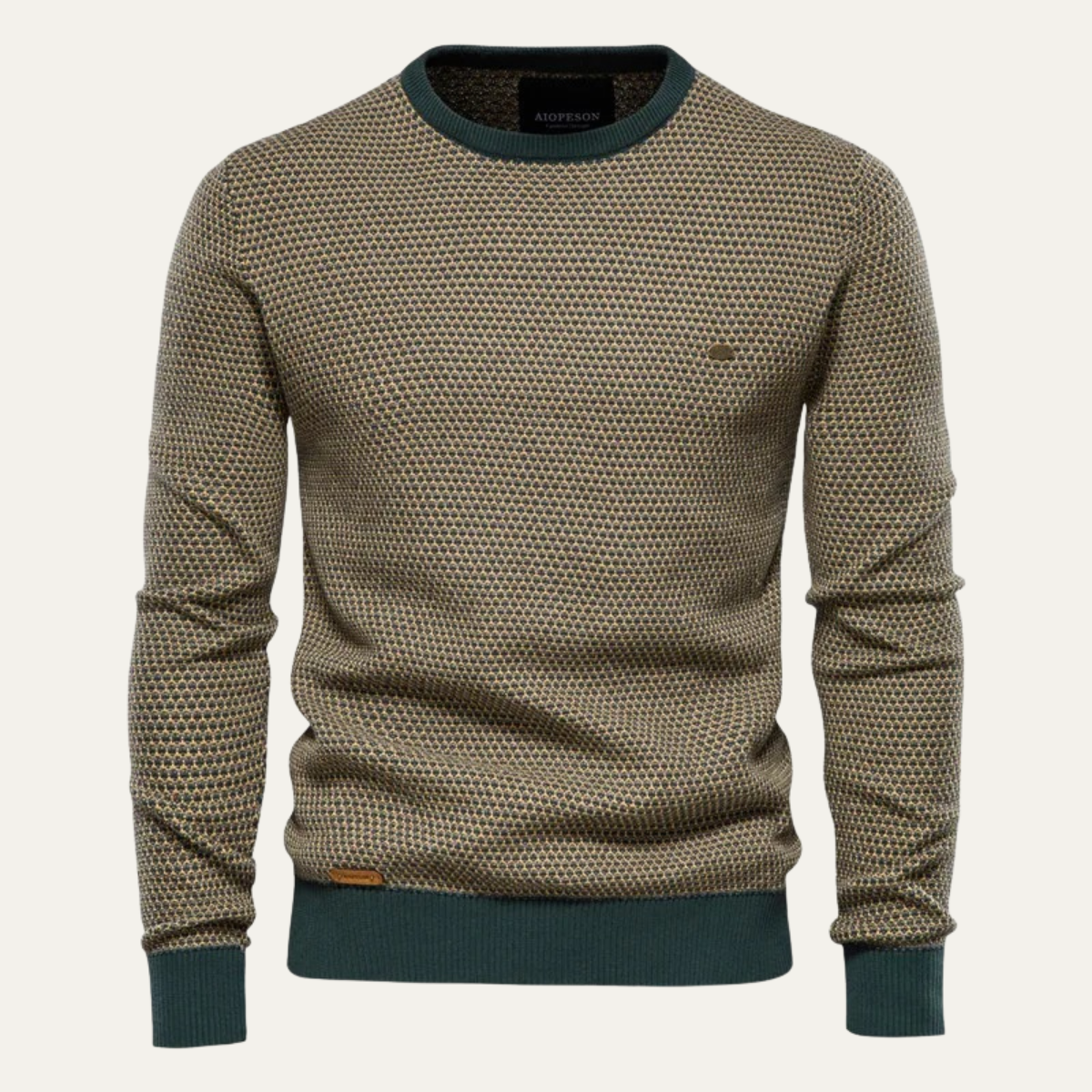 VogeLuxe | Men’s Two Tone Textured Crewneck Sweater 0