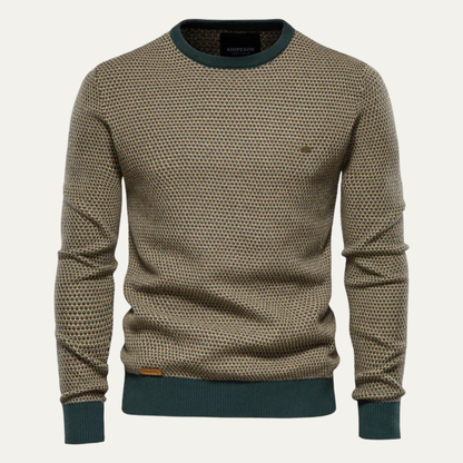 VogeLuxe | Men’s Two Tone Textured Crewneck Sweater 0