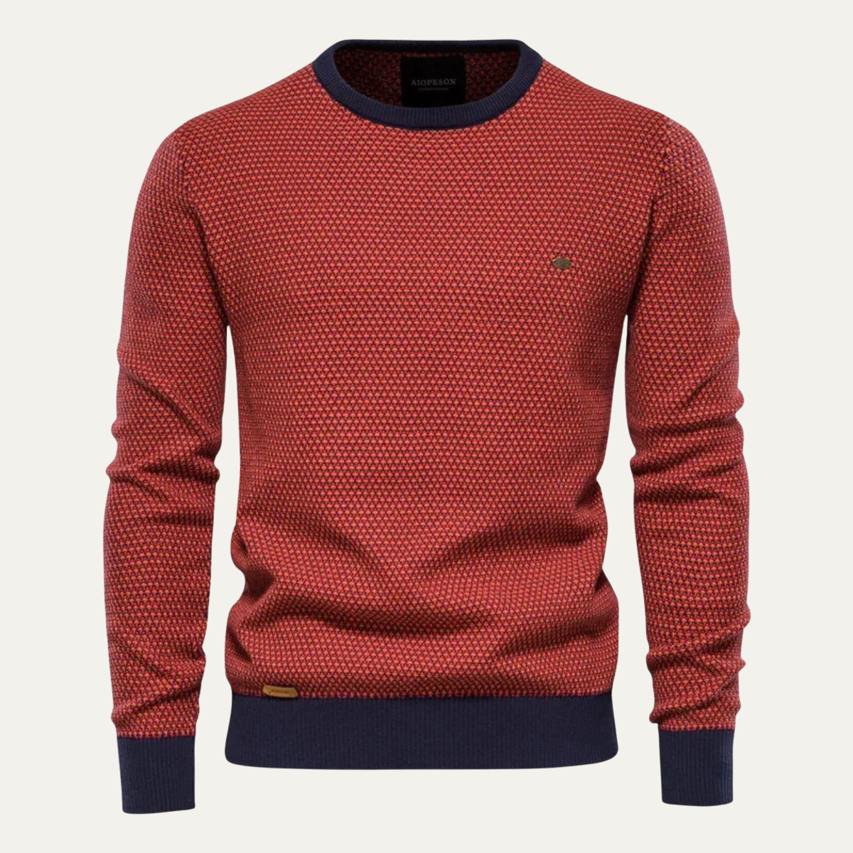 VogeLuxe | Men’s Two Tone Textured Crewneck Sweater 6