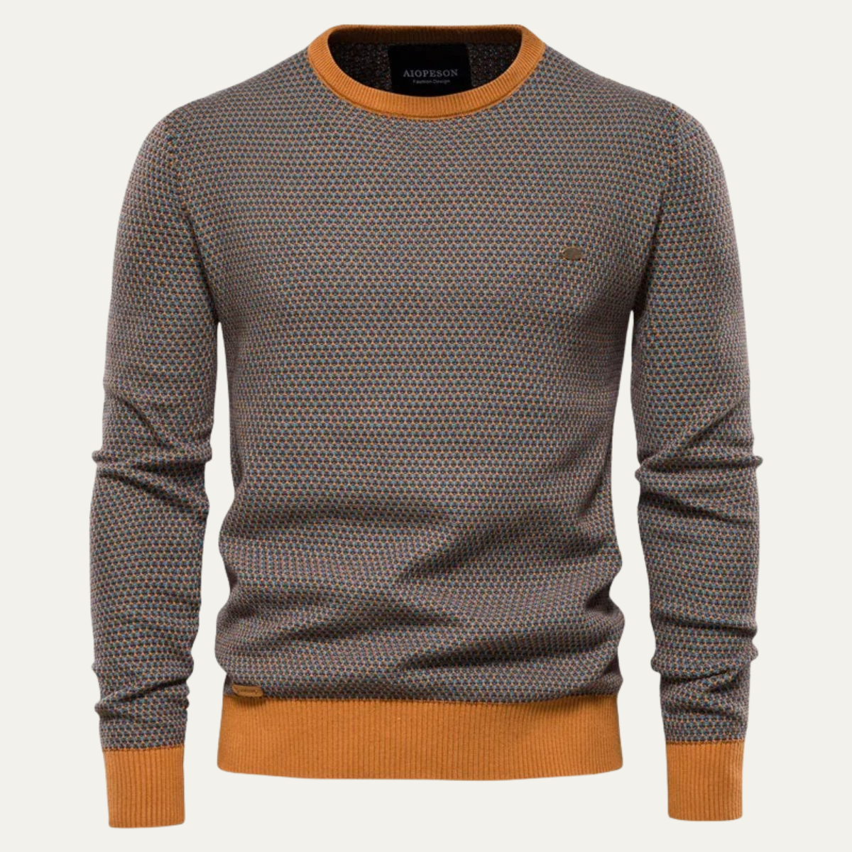 VogeLuxe | Men’s Two Tone Textured Crewneck Sweater 7