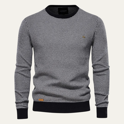 VogeLuxe | Men’s Two Tone Textured Crewneck Sweater 8