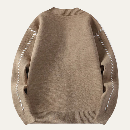 VogeLuxe | Men's V-Neck Cardigan with Black Buttons 1