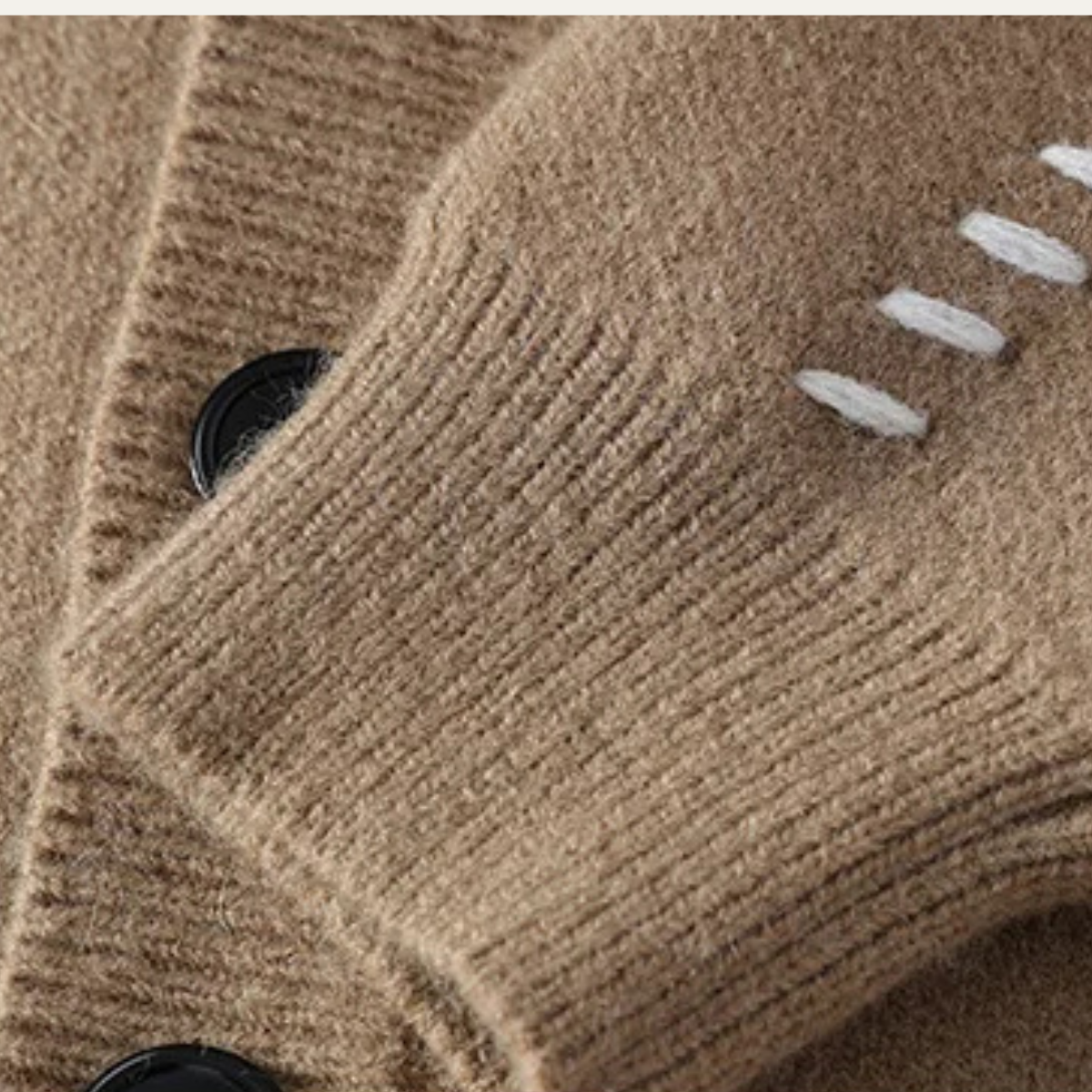 VogeLuxe | Men's V-Neck Cardigan with Black Buttons 2