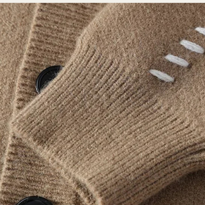 VogeLuxe | Men's V-Neck Cardigan with Black Buttons 2