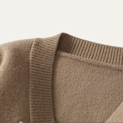 VogeLuxe | Men's V-Neck Cardigan with Black Buttons 3