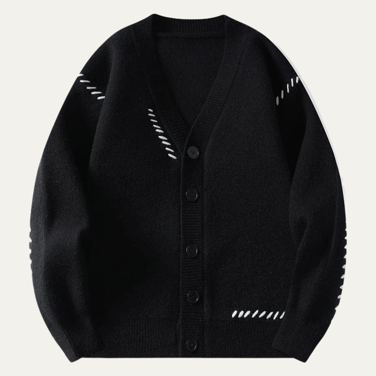 VogeLuxe | Men's V-Neck Cardigan with Black Buttons 5