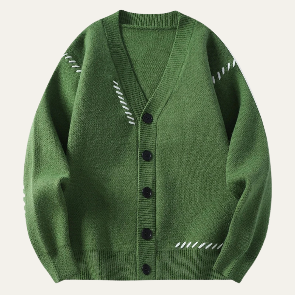 VogeLuxe | Men's V-Neck Cardigan with Black Buttons 7