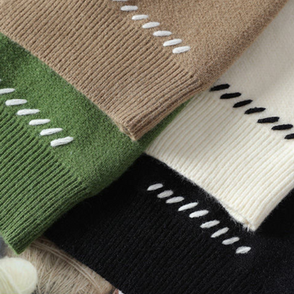 VogeLuxe | Men’s V-Neck Cardigan with Bold Stitching 7