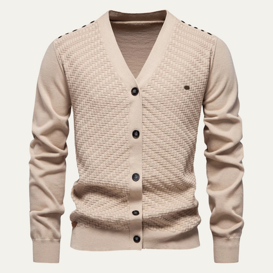 VogeLuxe | Men’s V-Neck Cardigan with Button Front 0