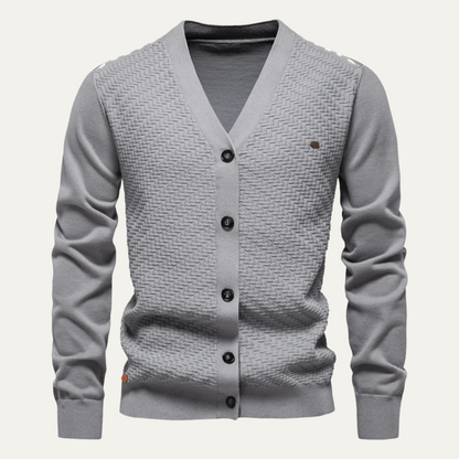VogeLuxe | Men’s V-Neck Cardigan with Button Front 5