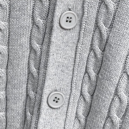 VogeLuxe | Men’s V-Neck Cardigan with Ribbed Knit 2