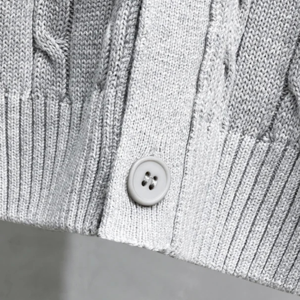 VogeLuxe | Men’s V-Neck Cardigan with Ribbed Knit 4