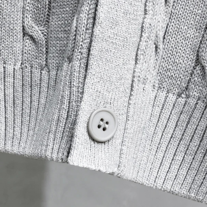 VogeLuxe | Men’s V-Neck Cardigan with Ribbed Knit 4