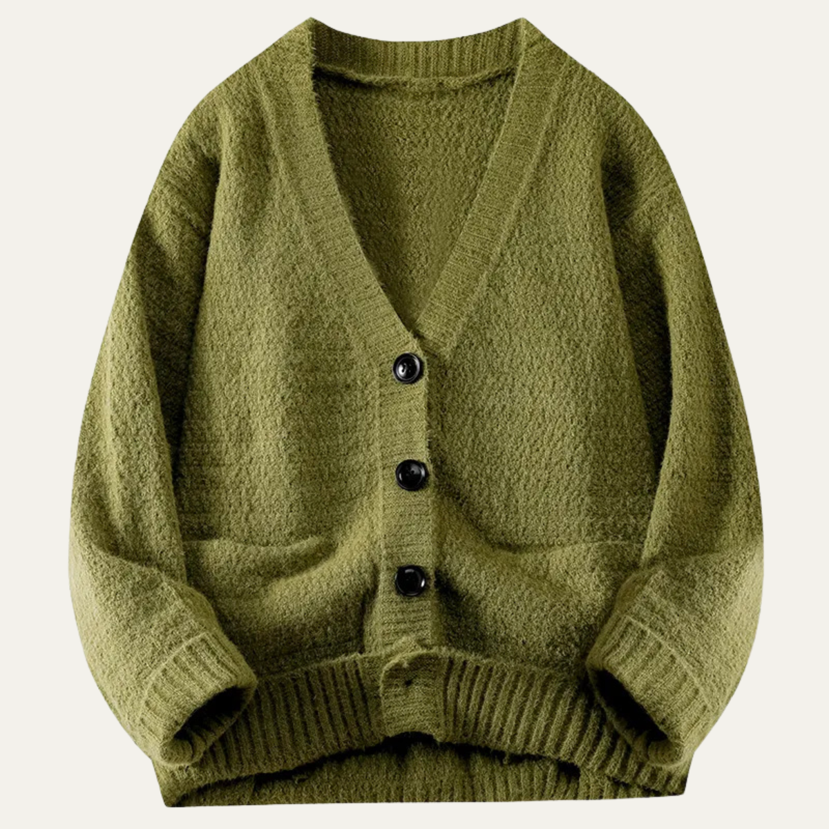VogeLuxe | Men’s V-Neck Cardigan with Textured Knit 4