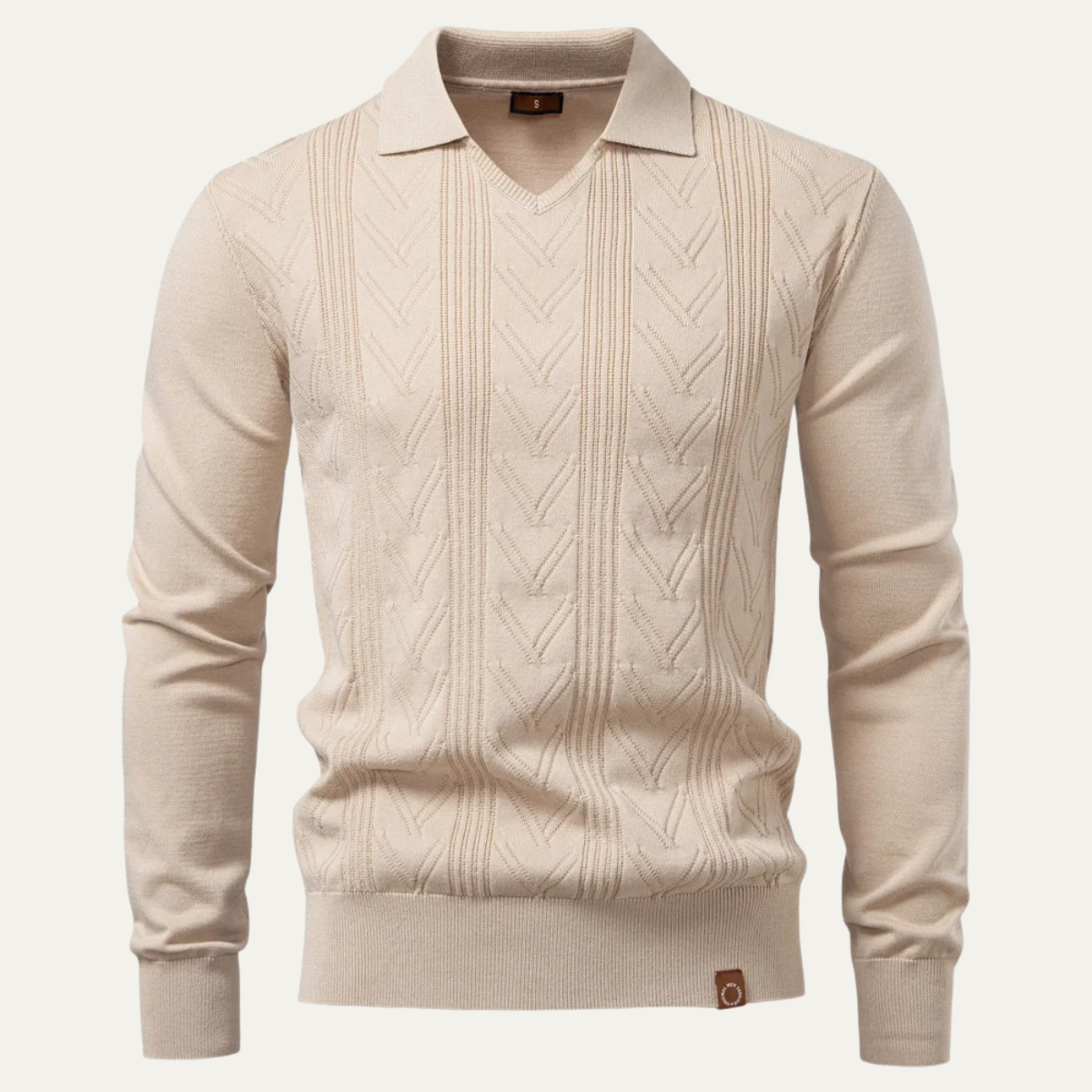 VogeLuxe | Men’s V-Neck Knit Polo Sweater 0