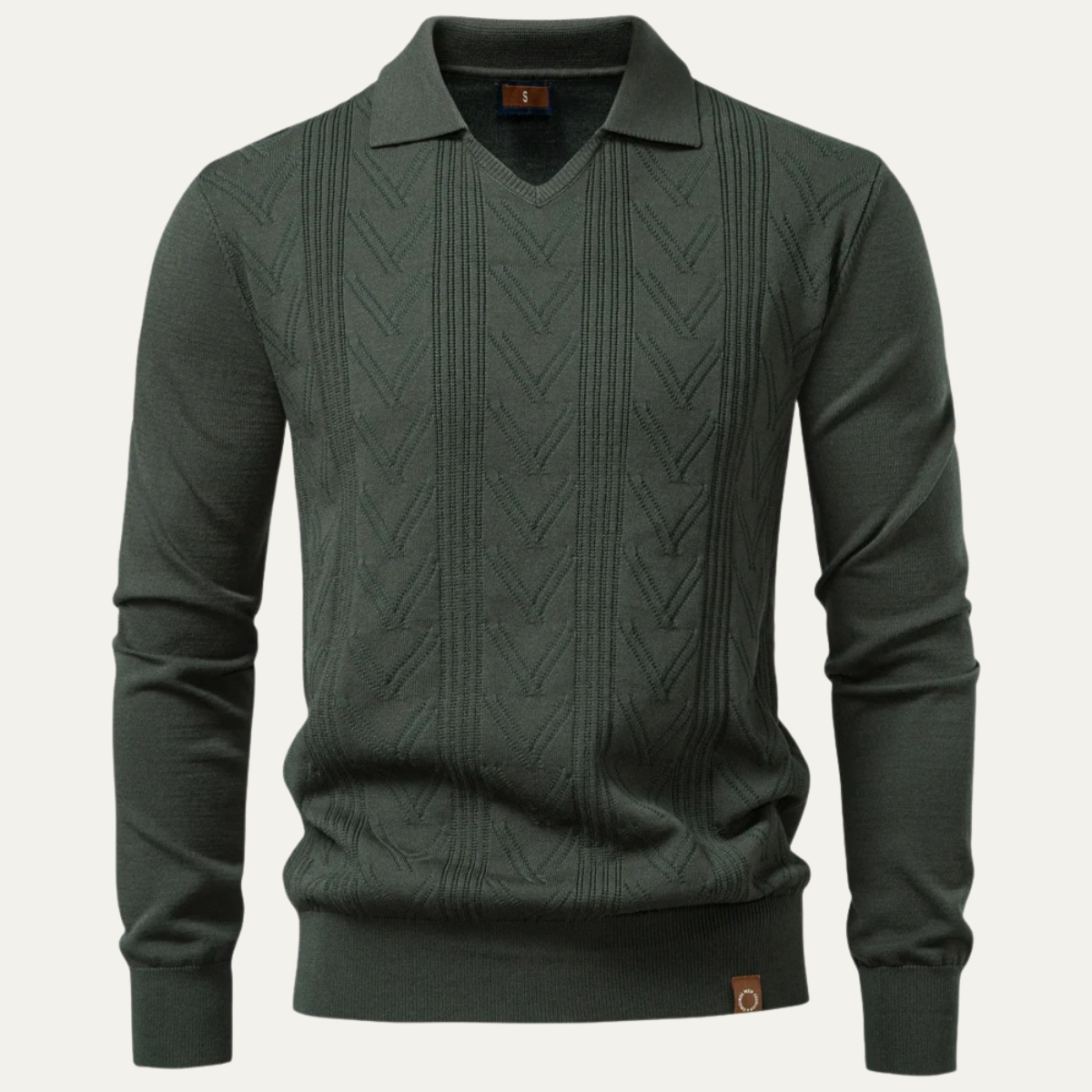 VogeLuxe | Men’s V-Neck Knit Polo Sweater 9
