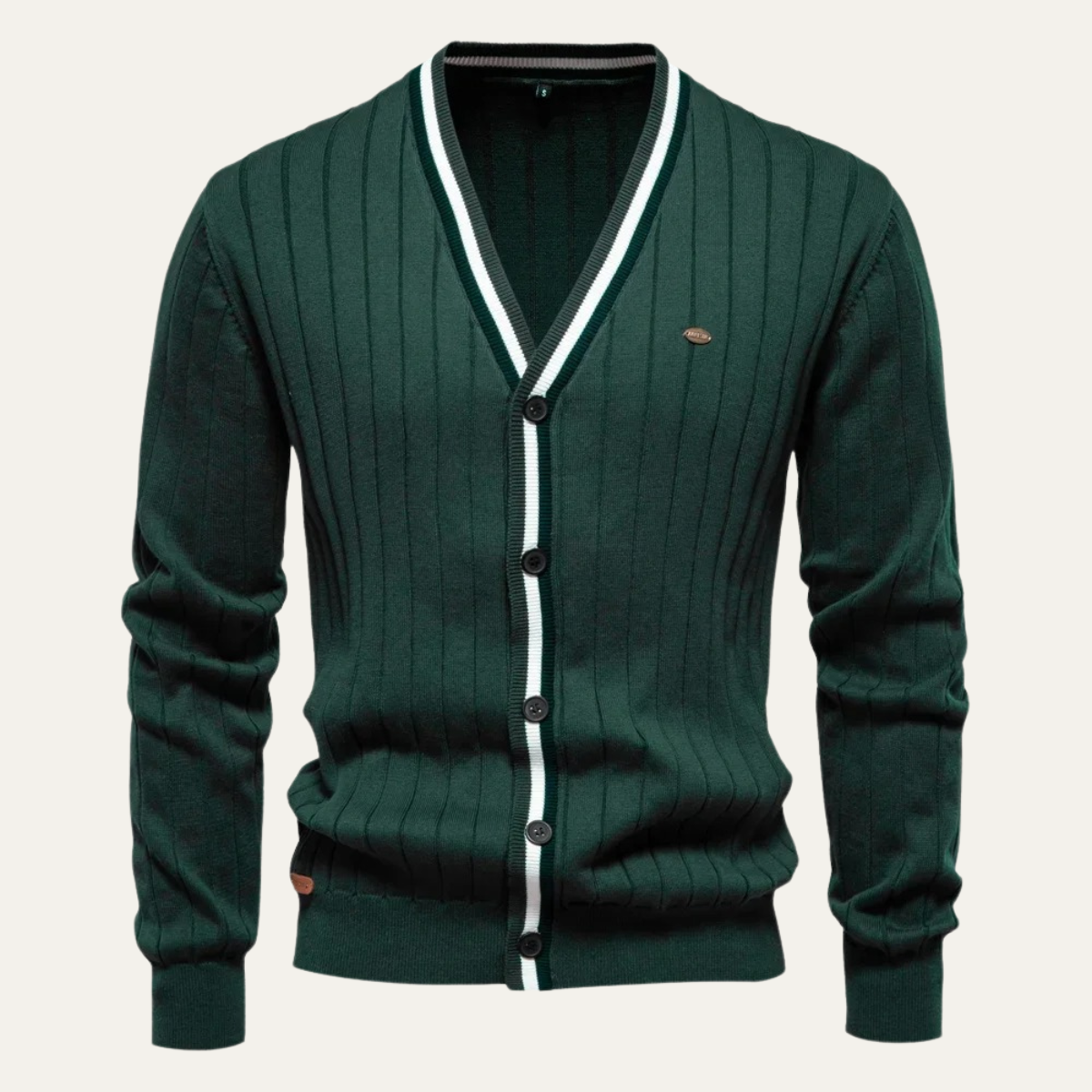 VogeLuxe | Men’s V-Neck Striped Cardigan 0