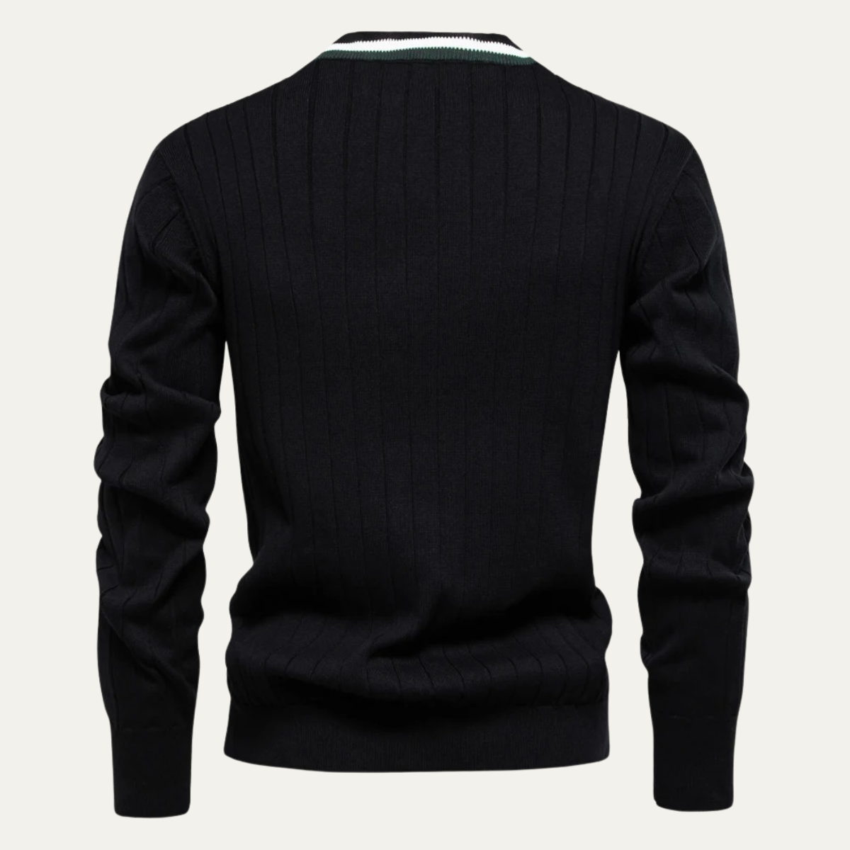 VogeLuxe | Men’s V-Neck Striped Cardigan 3