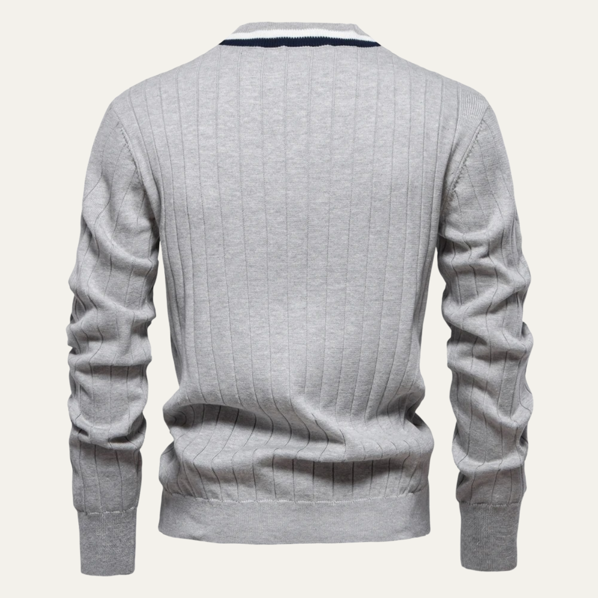 VogeLuxe | Men’s V-Neck Striped Cardigan 5