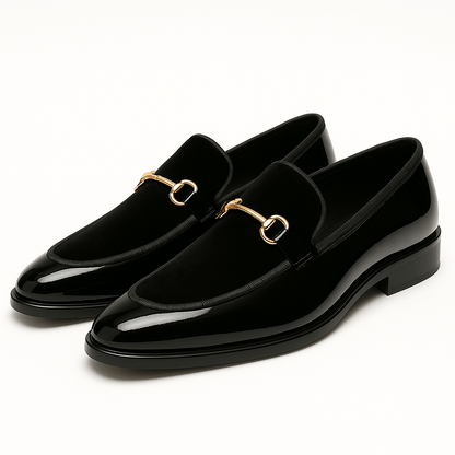 VogeLuxe | Men’s Velvet Panel Horsebit Loafers 0