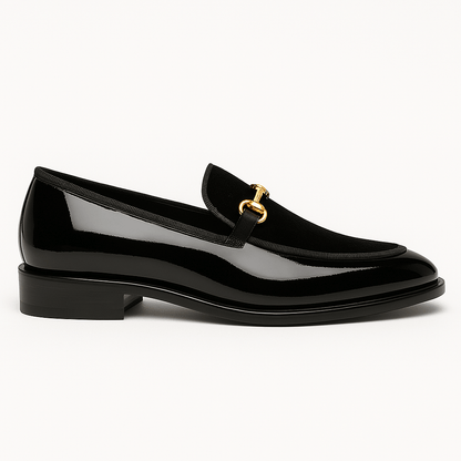 VogeLuxe | Men’s Velvet Panel Horsebit Loafers 1