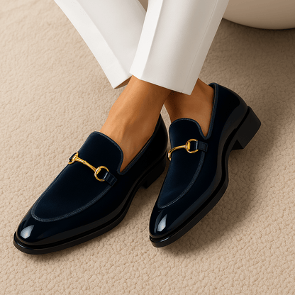 VogeLuxe | Men’s Velvet Panel Horsebit Loafers 5
