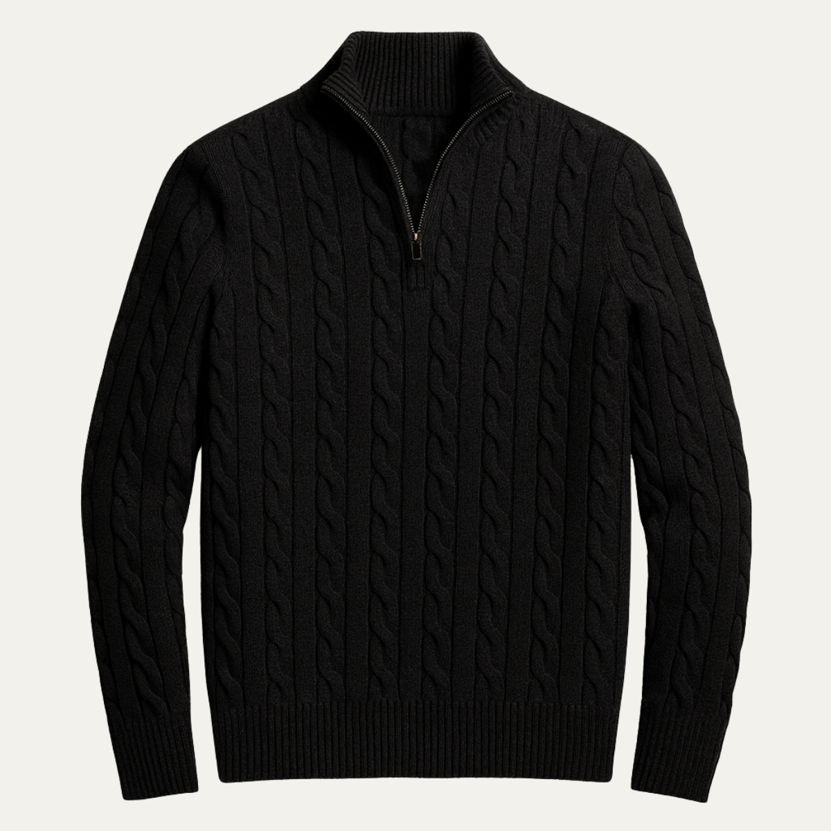 VogeLuxe | Men’s Vertical Rib Knit Polo Sweater 1