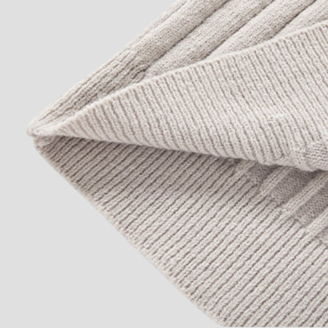 VogeLuxe | Men’s Vertical Rib Quarter-Zip Knit Sweater 3