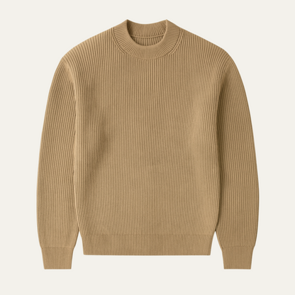 VogeLuxe | Men’s Vertical Ribbed Crewneck Sweater 1