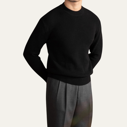 VogeLuxe | Men’s Vertical Ribbed Crewneck Sweater 2