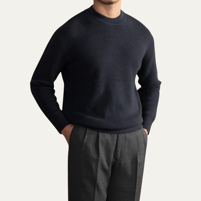 VogeLuxe | Men’s Vertical Ribbed Crewneck Sweater 4