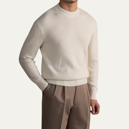 VogeLuxe | Men’s Vertical Ribbed Crewneck Sweater 5