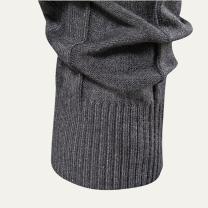 VogeLuxe | Men’s Vertical Ribbed Turtleneck Sweater 2