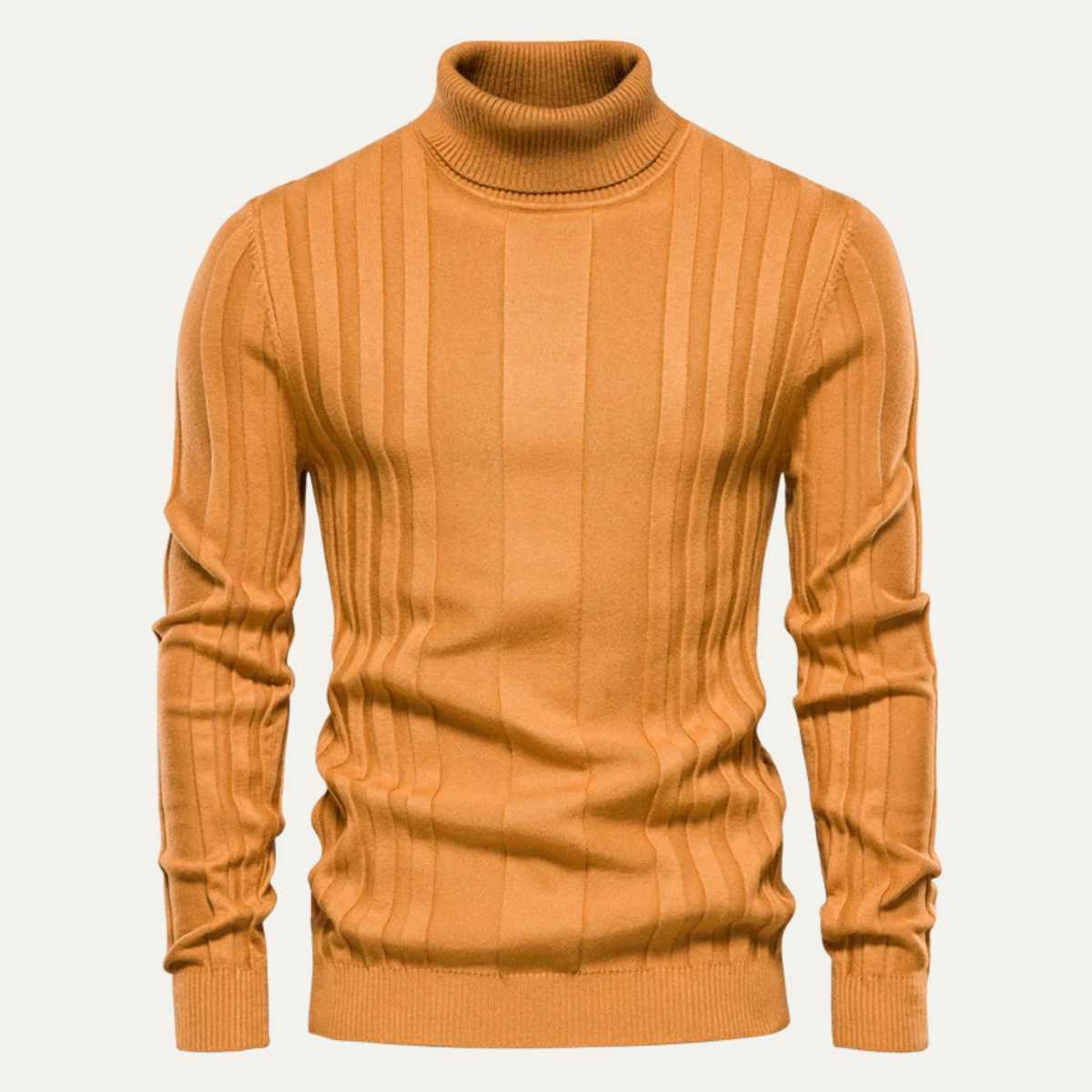 VogeLuxe | Men’s Vertical Ribbed Turtleneck Sweater 9