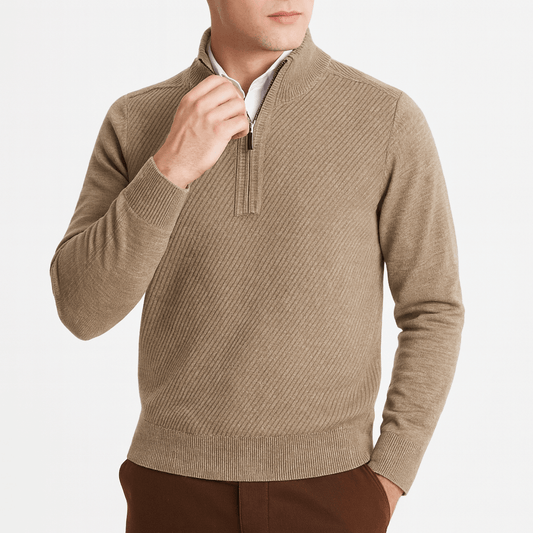 VogeLuxe | Men’s Vintage Wool Zip Sweater 0