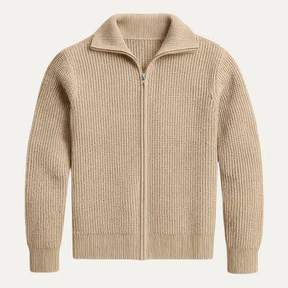 VogeLuxe | Men’s Waffle-Knit Full-Zip Cardigan 0