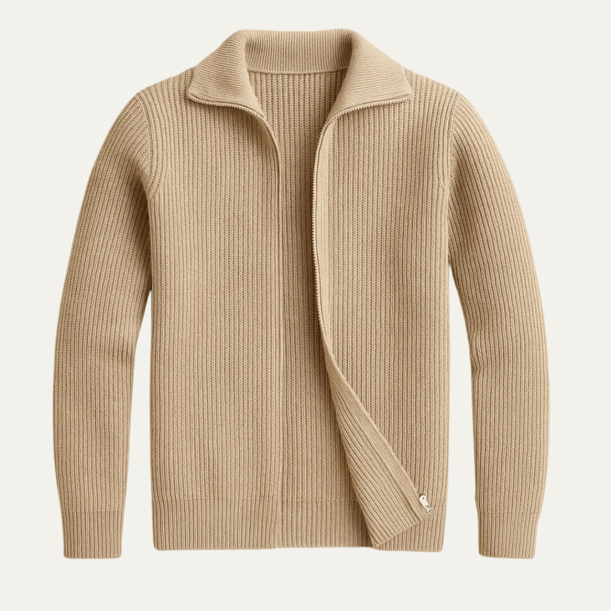 VogeLuxe | Men’s Waffle-Knit Full-Zip Cardigan 2