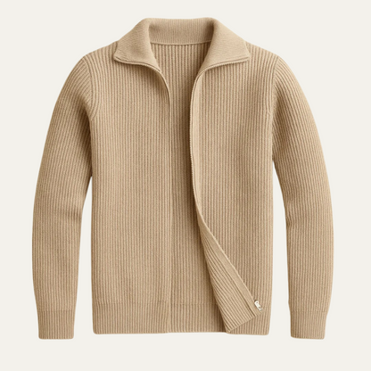 VogeLuxe | Men’s Waffle-Knit Full-Zip Cardigan 2