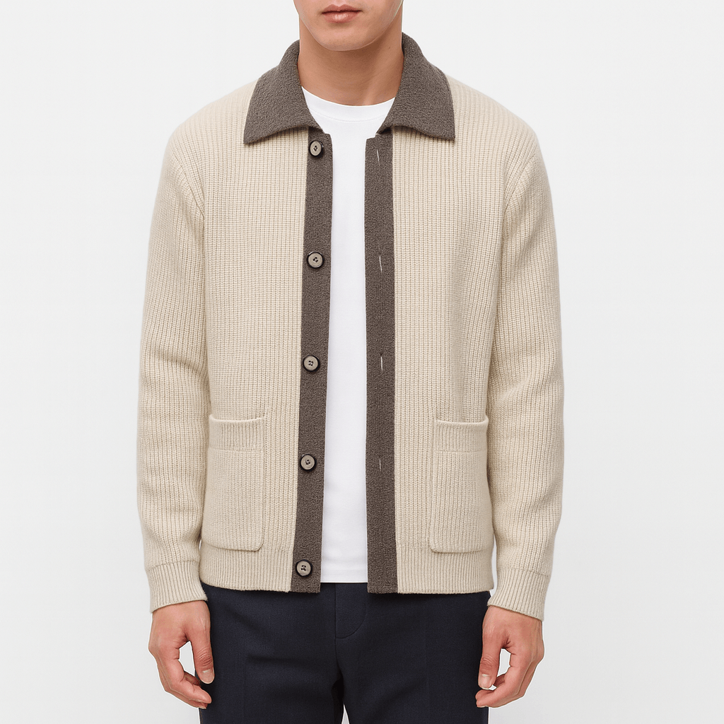 VogeLuxe | Men’s Waffle Knit Cardigan 0
