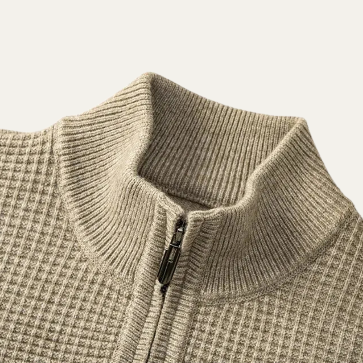 VogeLuxe | Men’s Waffle Knit Half-Zip Sweater 3