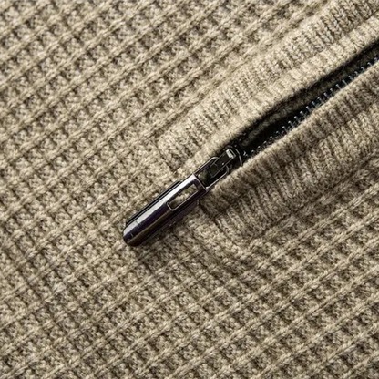 VogeLuxe | Men’s Waffle Knit Half-Zip Sweater 4