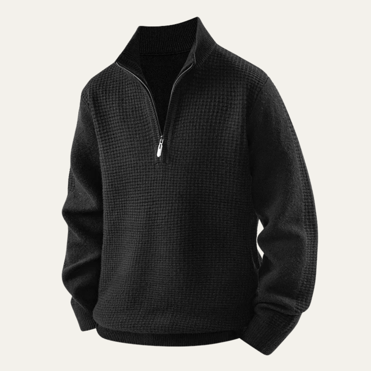 VogeLuxe | Men’s Waffle Knit Half-Zip Sweater 7