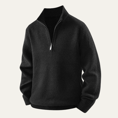 VogeLuxe | Men’s Waffle Knit Half-Zip Sweater 7