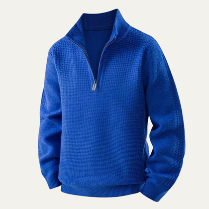 VogeLuxe | Men’s Waffle Knit Half-Zip Sweater 8