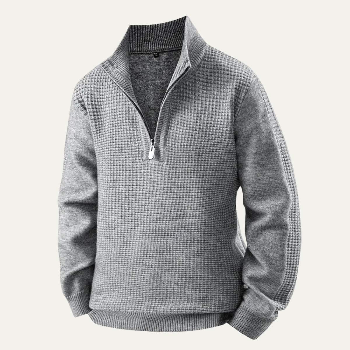 VogeLuxe | Men’s Waffle Knit Half-Zip Sweater 9